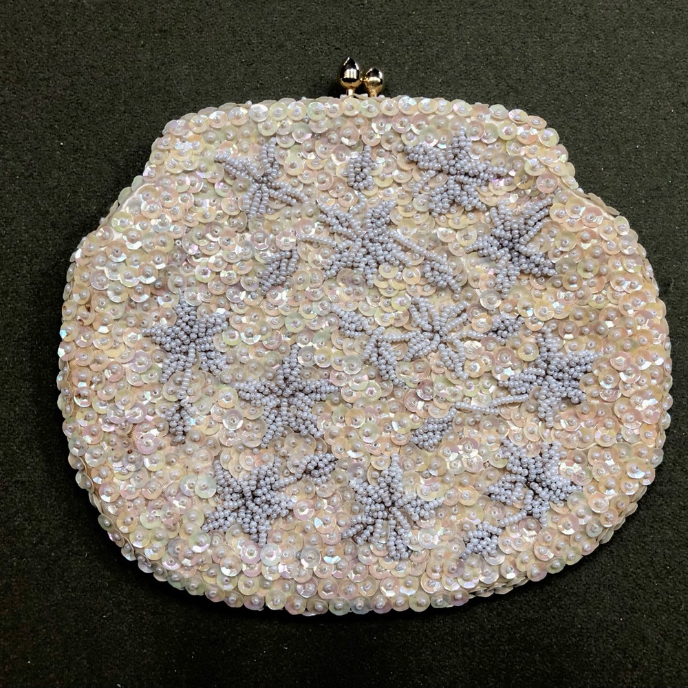 Vintage (1962) beaded and sequined evening bag.